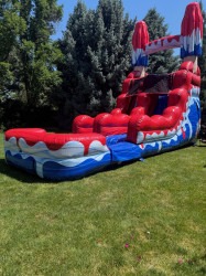 ME9966f1c36b84369968f463e75d3c9895 1754689996 Red white & cool 15' single lane Water Slide