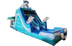 Tidal Wave Dual Lane Obstacle w 18' Slide Wet/Dry