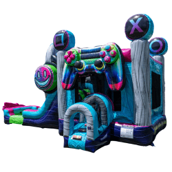 glitch20gamer20dual20lane20bounce20house20with20slide202 1 1 Glitch Gamer Dual Lane Bounce House w/ Slide