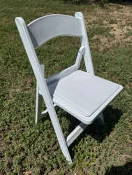 White Resin Folding Chairs With Padded Seat