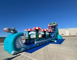 ME22762d6f837b582fe436170c7c504e85 1771545843 Tiki Tovi Extreme Rush 28ft Dual Lane Waterslide