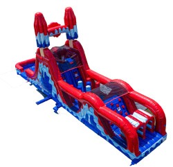 MEb5f05cdbadff2f9f4810c0b702518602 1771545615 Red White & Cool 50ft Obstacle Course W/ 18' Dual Lane Slide